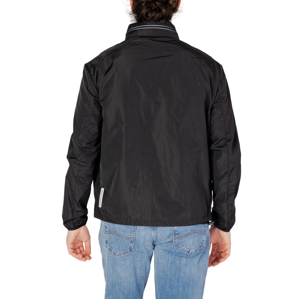 Armani Exchange Black Cotton Jacket for Timeless Sophistication