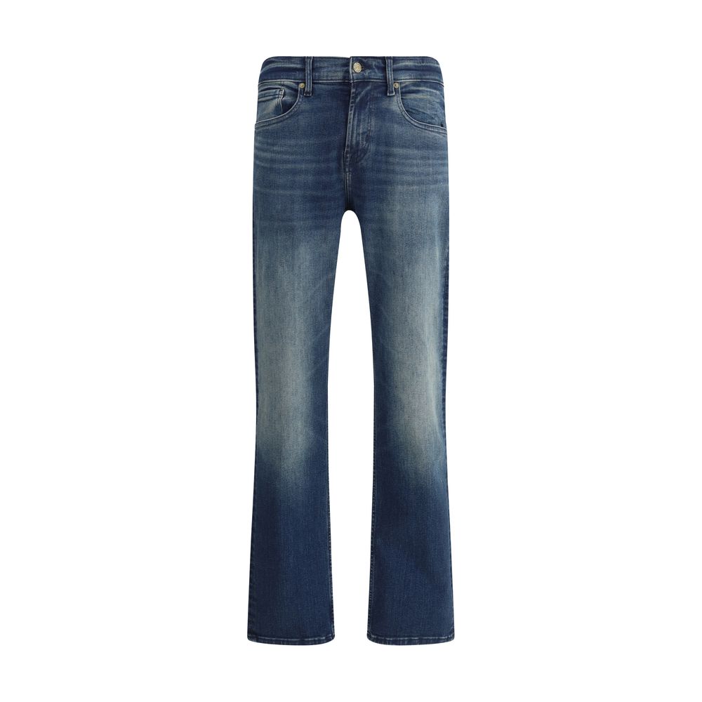 7FOR Blue Denim Jeans with Refined Slim Fit Design