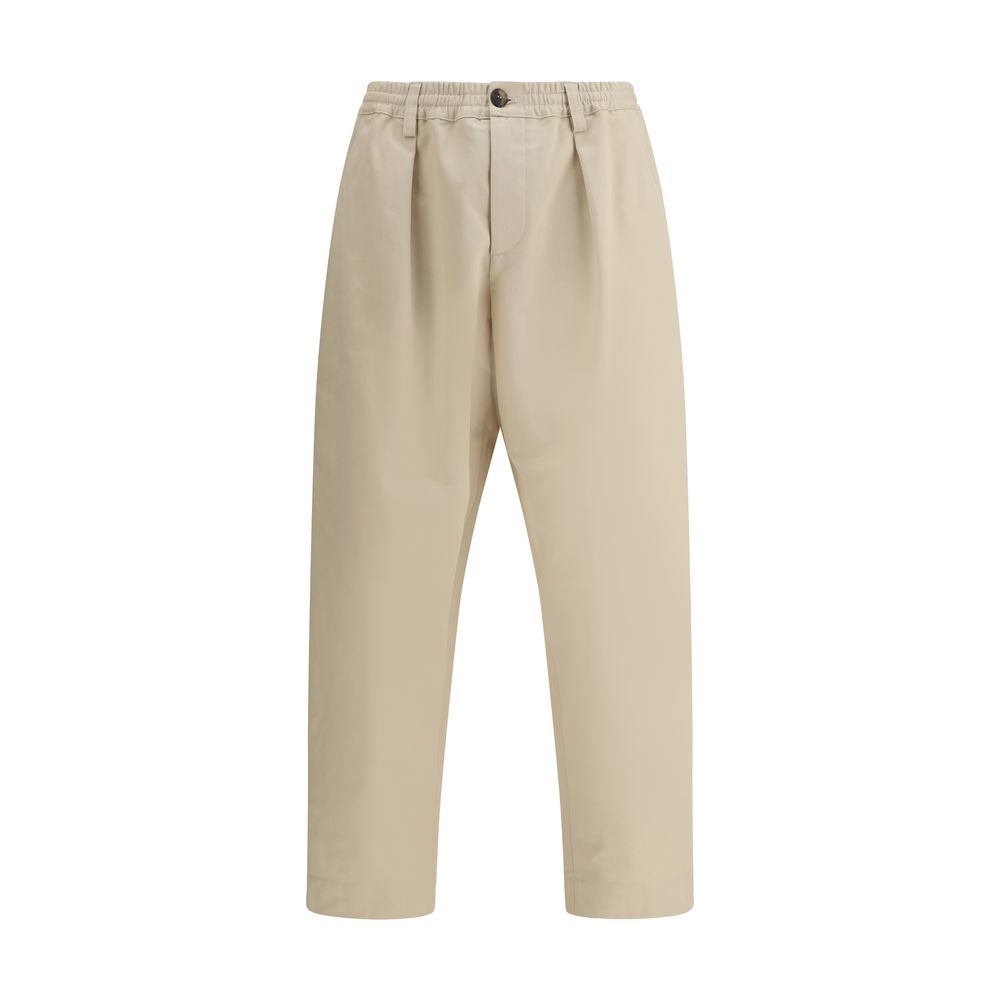 Marni Black Cotton Cropped Pants for Effortless Elegance and Style