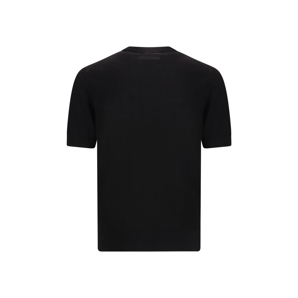 ZEGNA Black Cotton T-Shirt for Timeless Sophistication