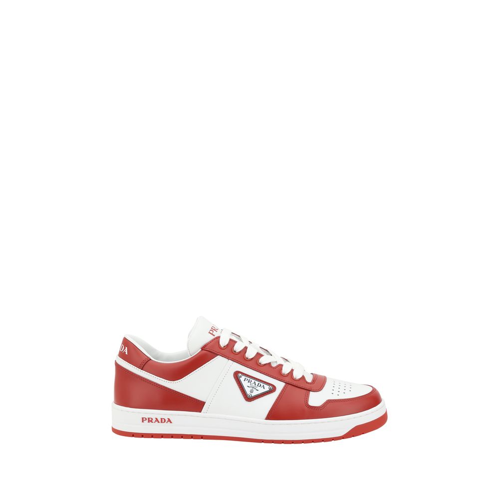Prada White Calfskin Downtown Sneakers - Chic Luxury Footwear Essential