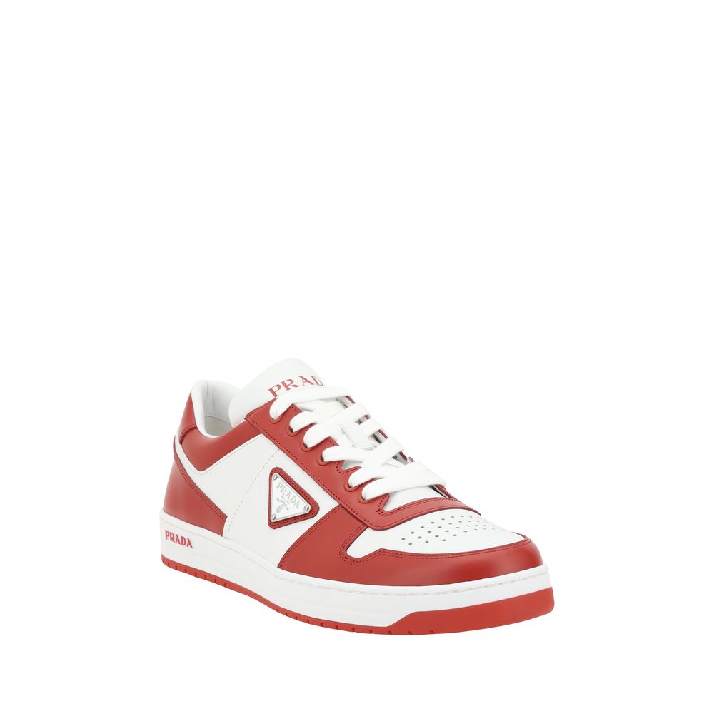 Prada White Calfskin Downtown Sneakers - Chic Luxury Footwear Essential