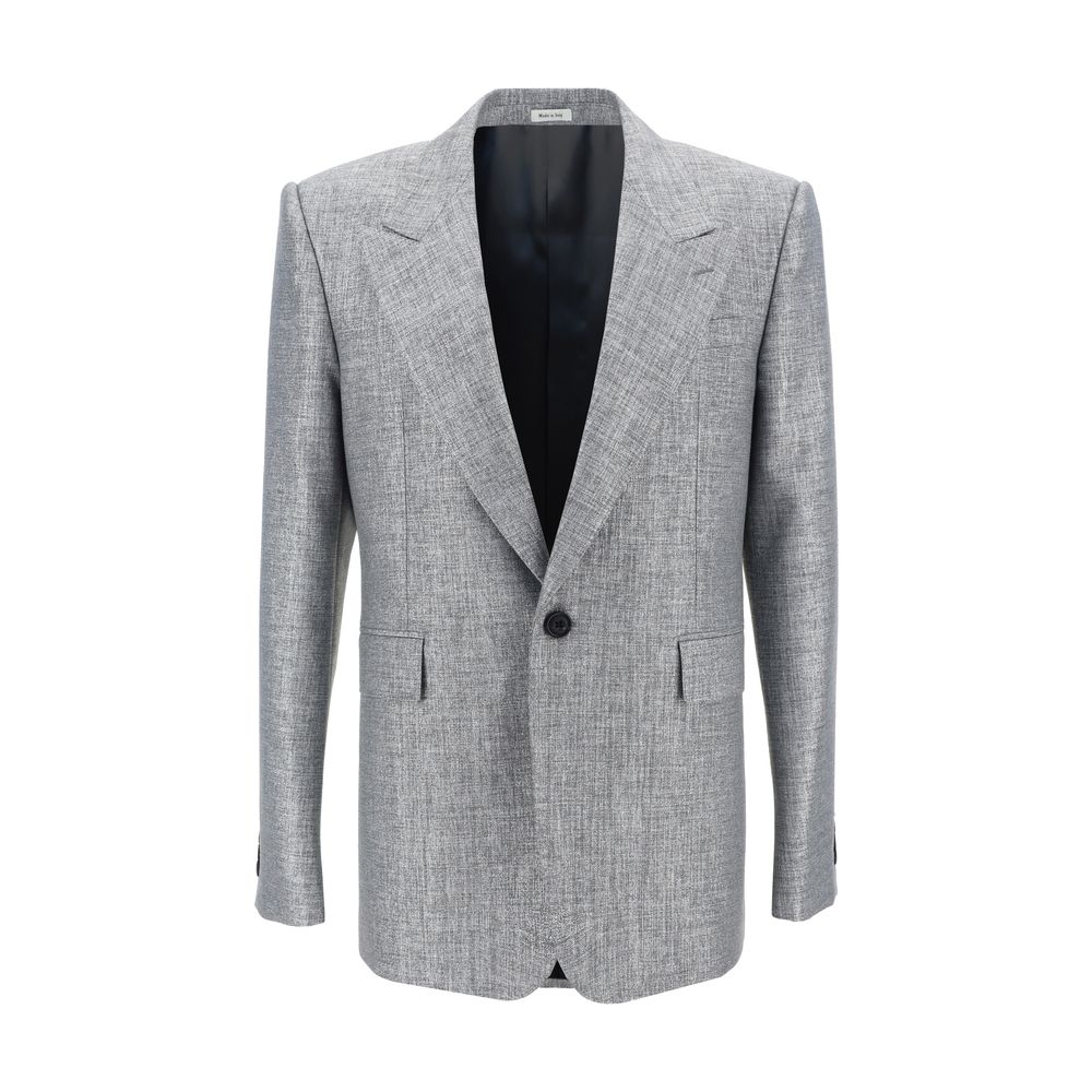 Alexander McQueen Black Wool Blazer Jacket with Tailored Elegance