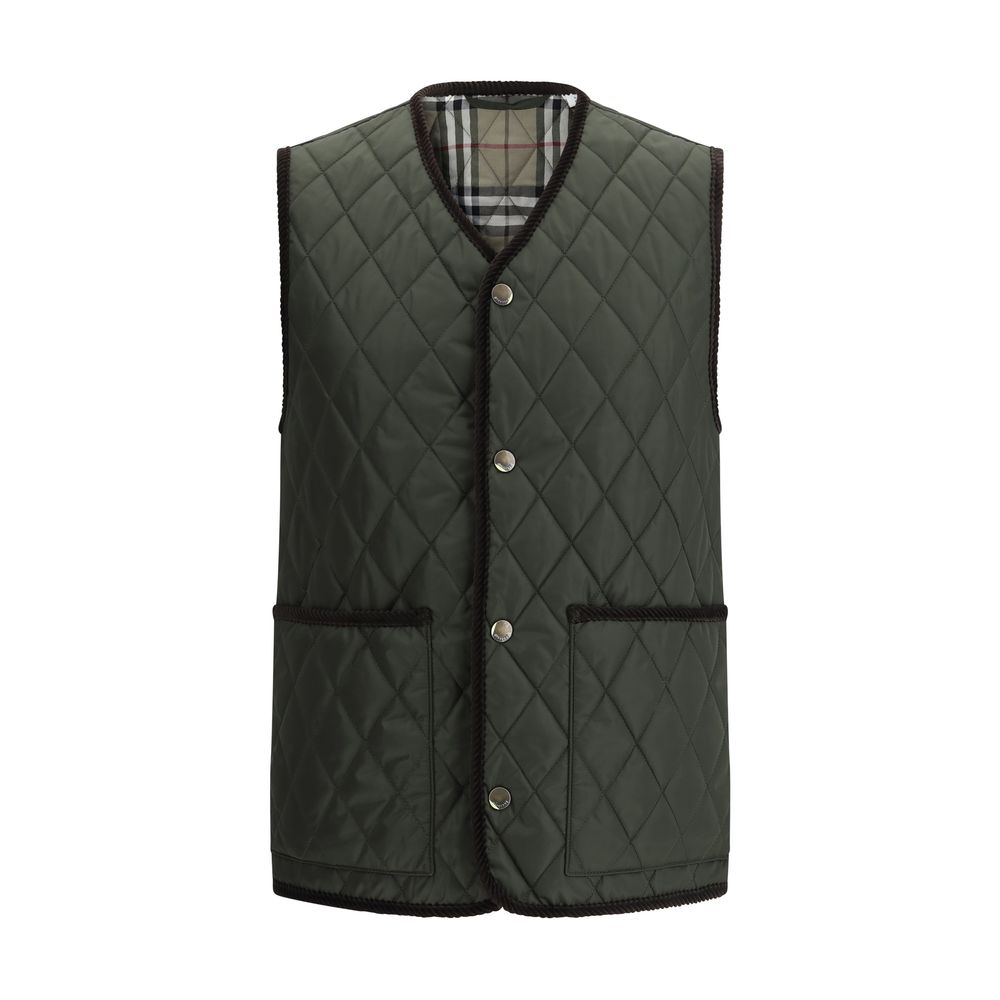 Burberry Black Quilted Nylon Vest in Quilted Luxury with Timeless Elegance