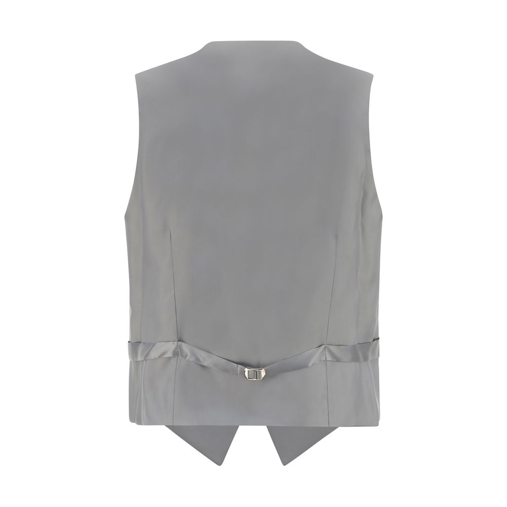 Gi Capri Grey Fleece Wool Vest - Luxury Fleece Wool Elegance