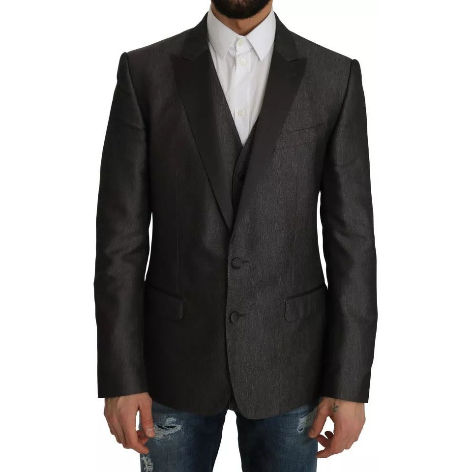Dolce & Gabbana Gray Wool Blazer MARTINI 2 Piece Elegance
