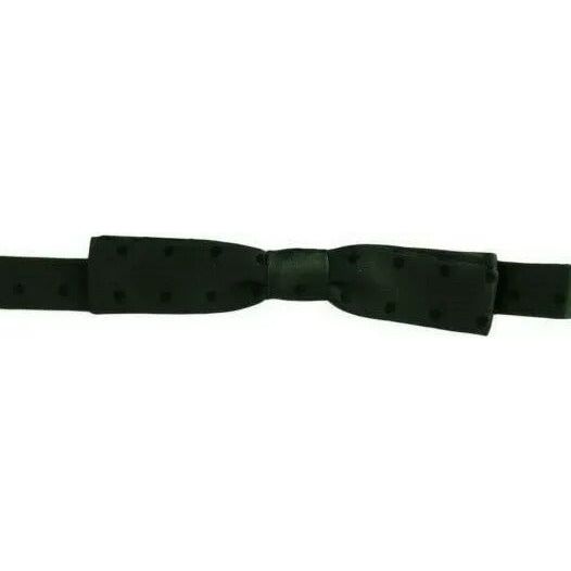 Dolce & Gabbana Green Dotted Silk Adjustable Neck Bow Tie