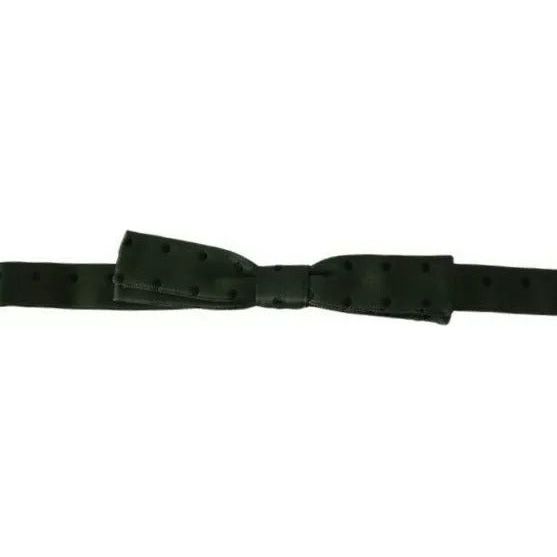 Dolce & Gabbana Green Silk Dotted Necktie Bow Tie