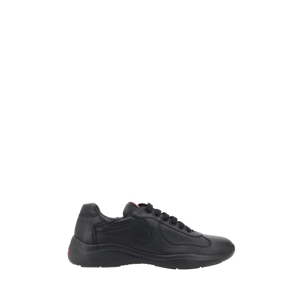 Prada Black Grained Leather Sneakers - Exquisite Luxury Footwear