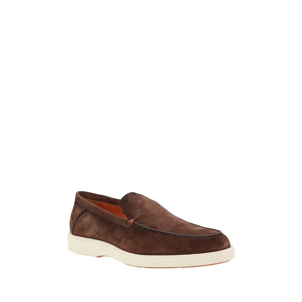 Santoni Brown Suede Loafers: Elegant Suede Footwear Redefined