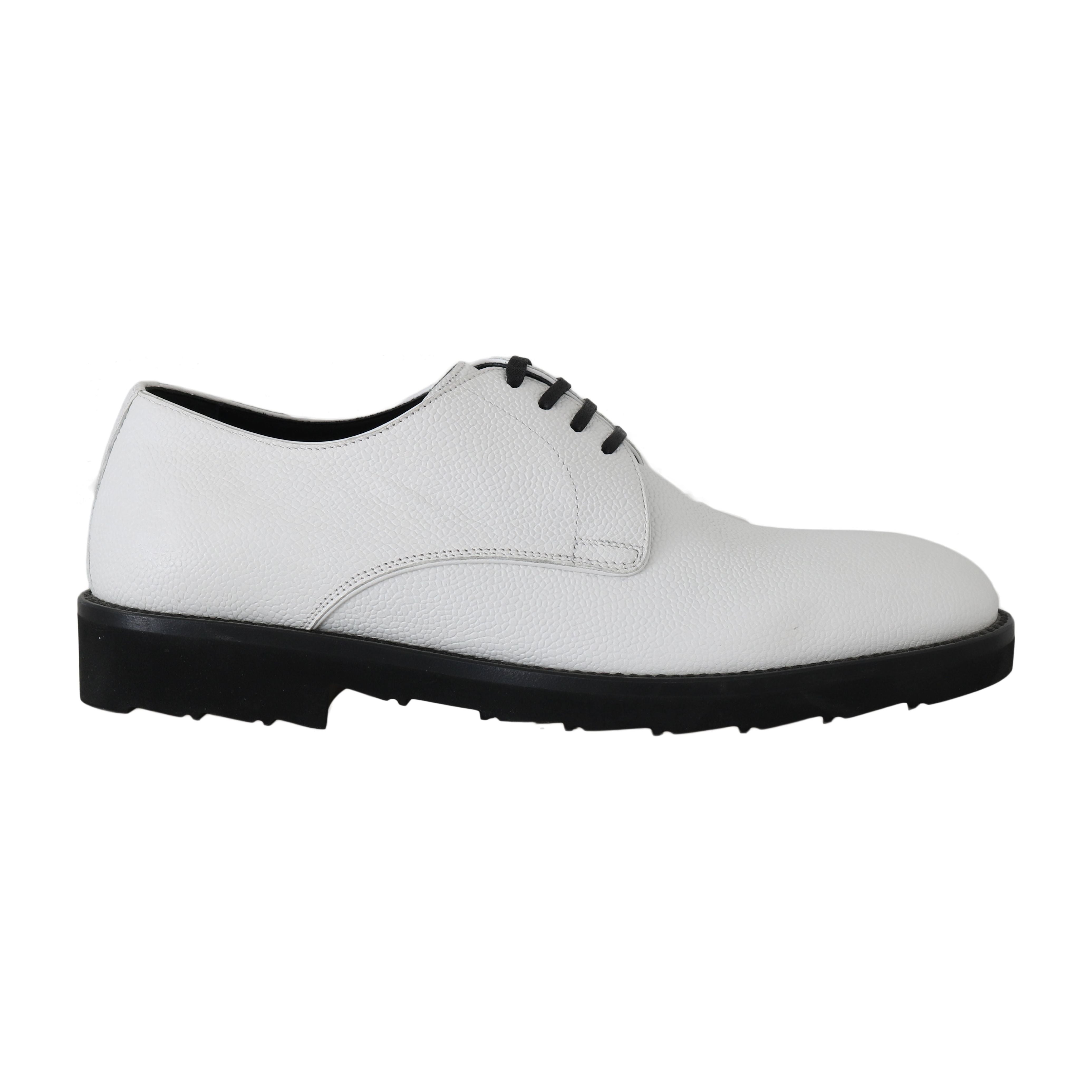 Dolce & Gabbana White Leather Formal Shoes for Sophistication