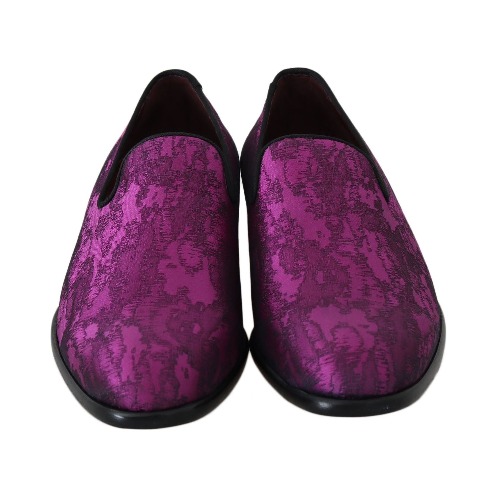 Dolce & Gabbana Purple Silk-Wool Blend Loafers