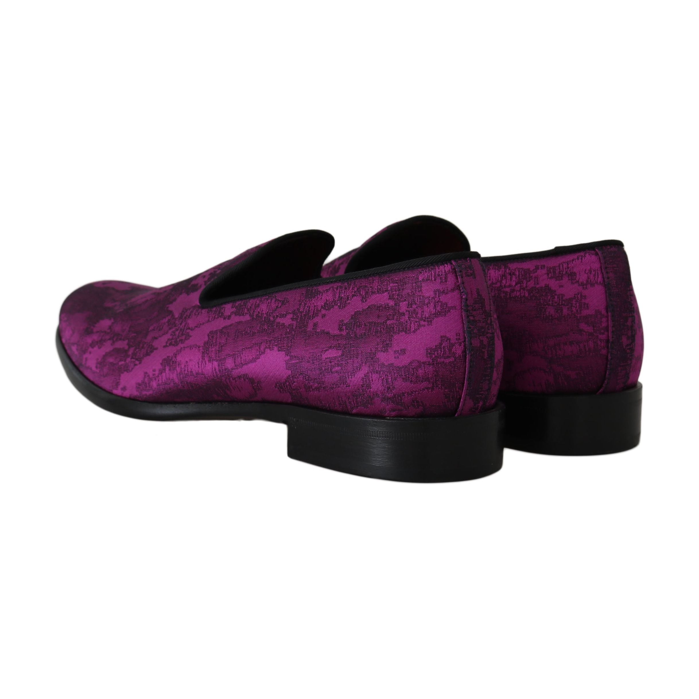 Dolce & Gabbana Purple Silk-Wool Blend Loafers
