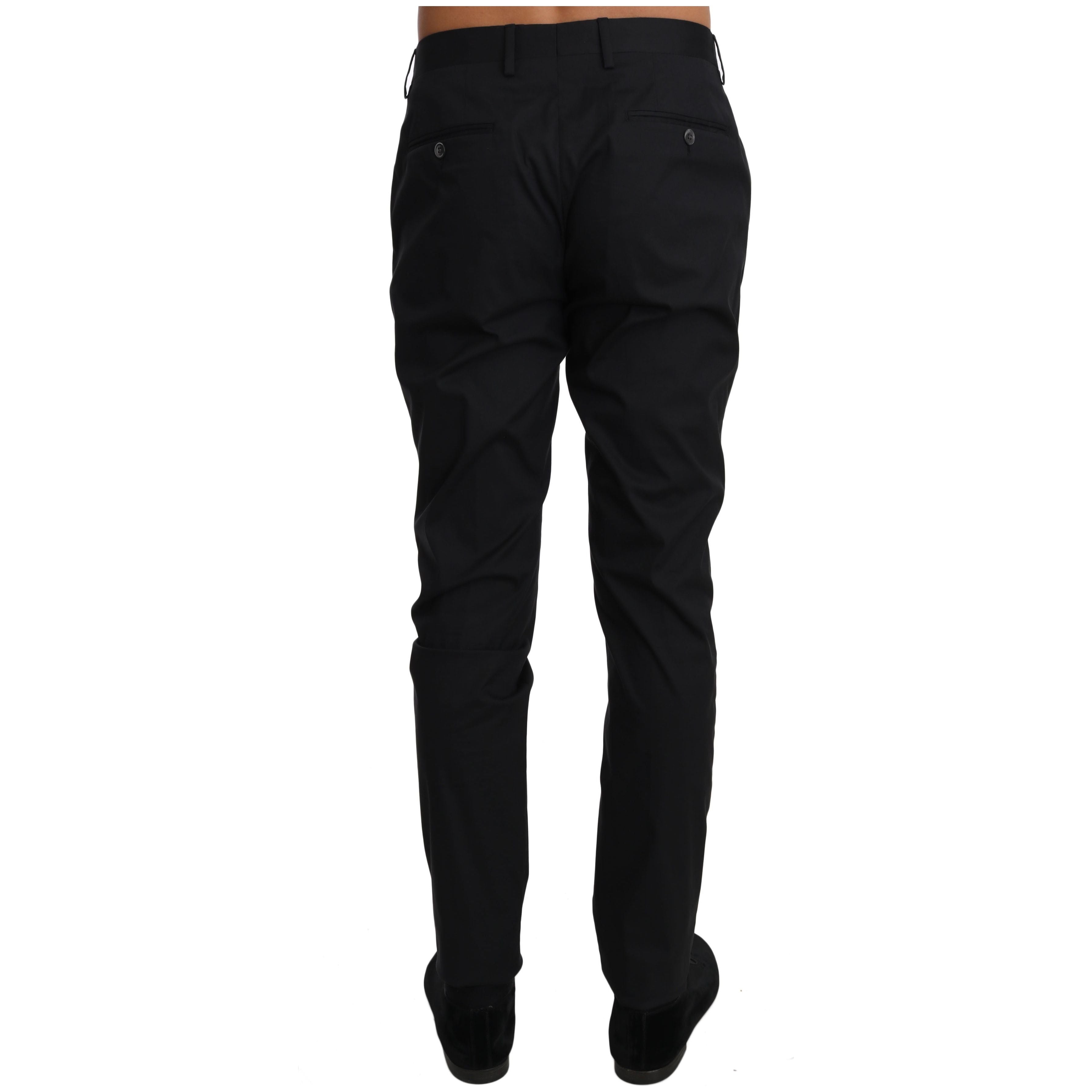 Dolce & Gabbana Black Wool-Blend Formal Trousers