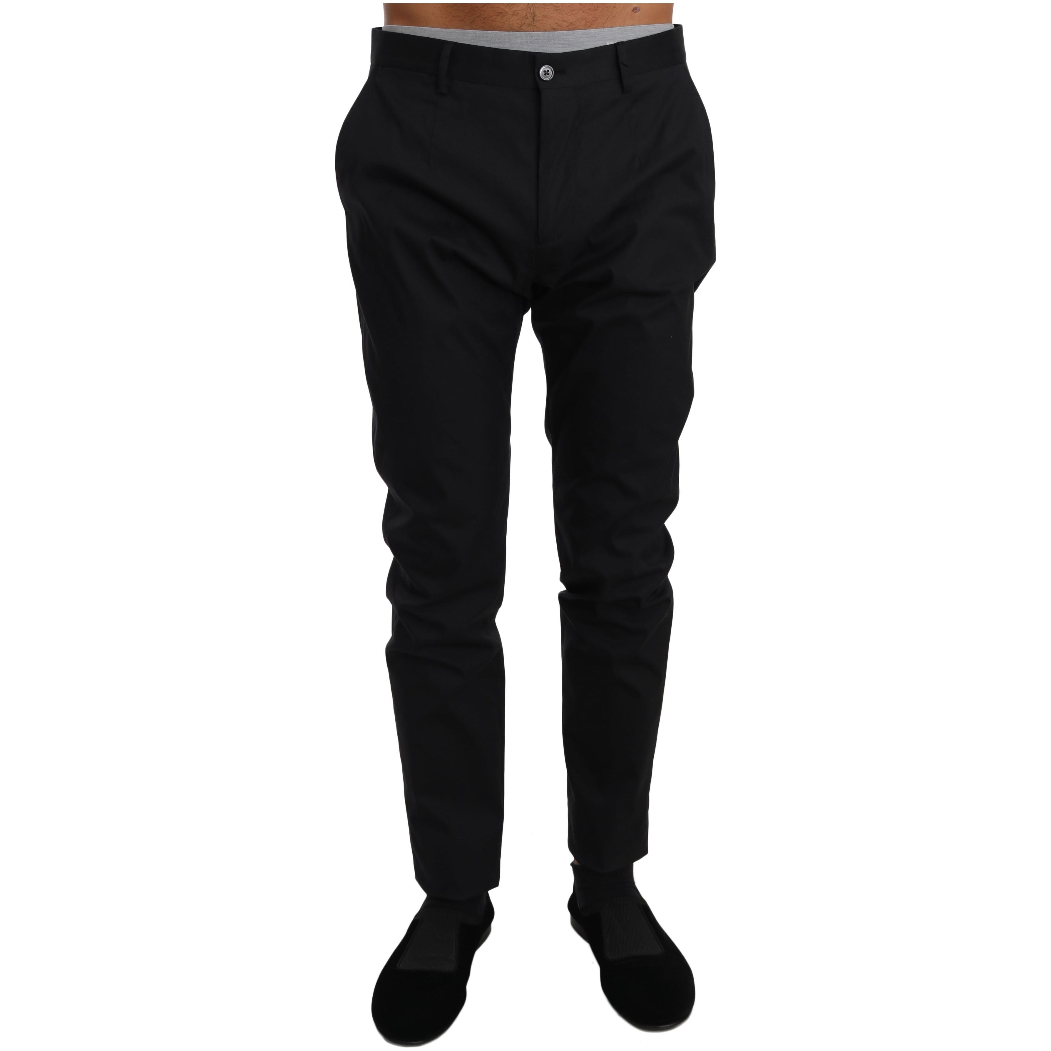 Dolce & Gabbana Black Wool-Blend Formal Trousers