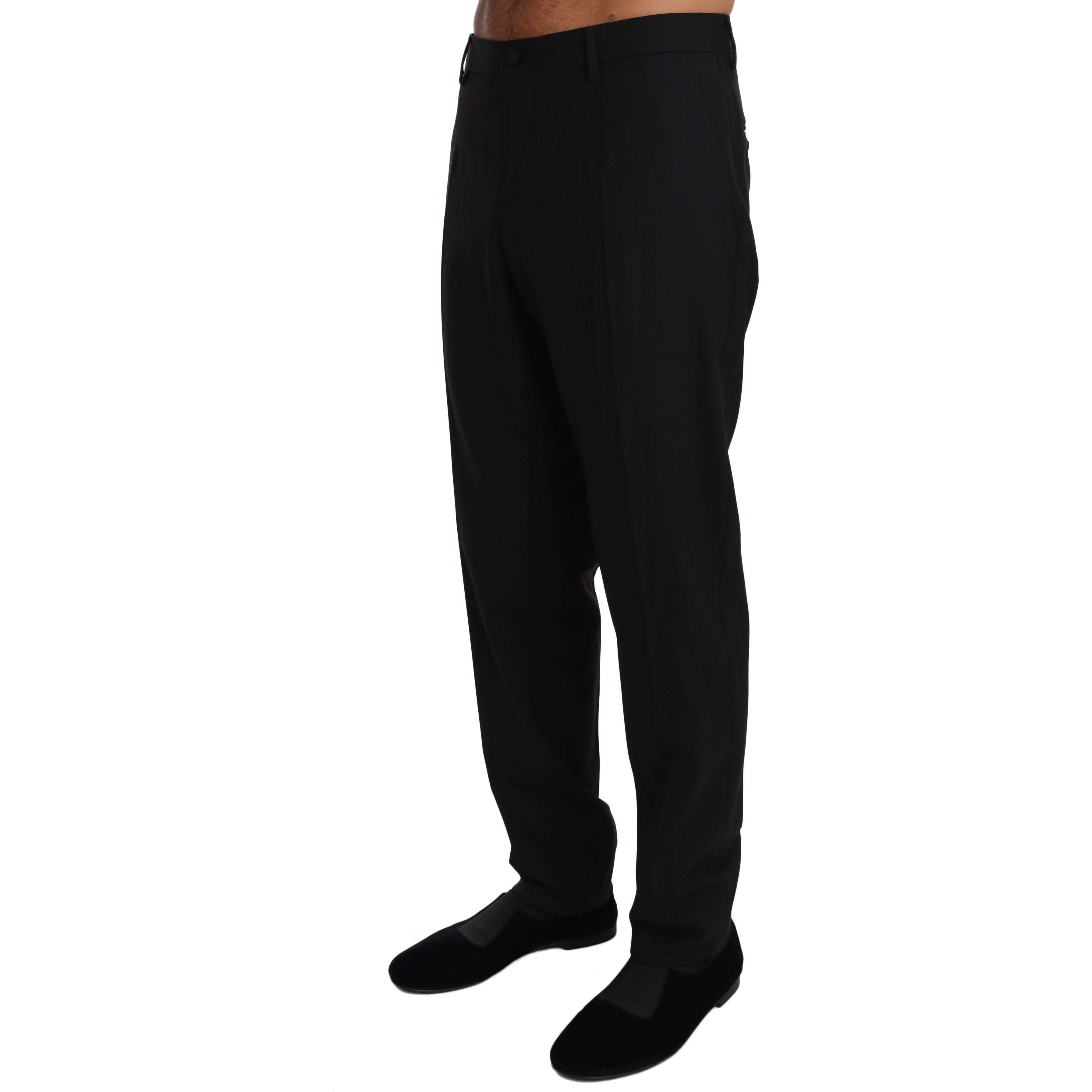 Dolce & Gabbana Black Wool Blend Formal Trousers Luxe