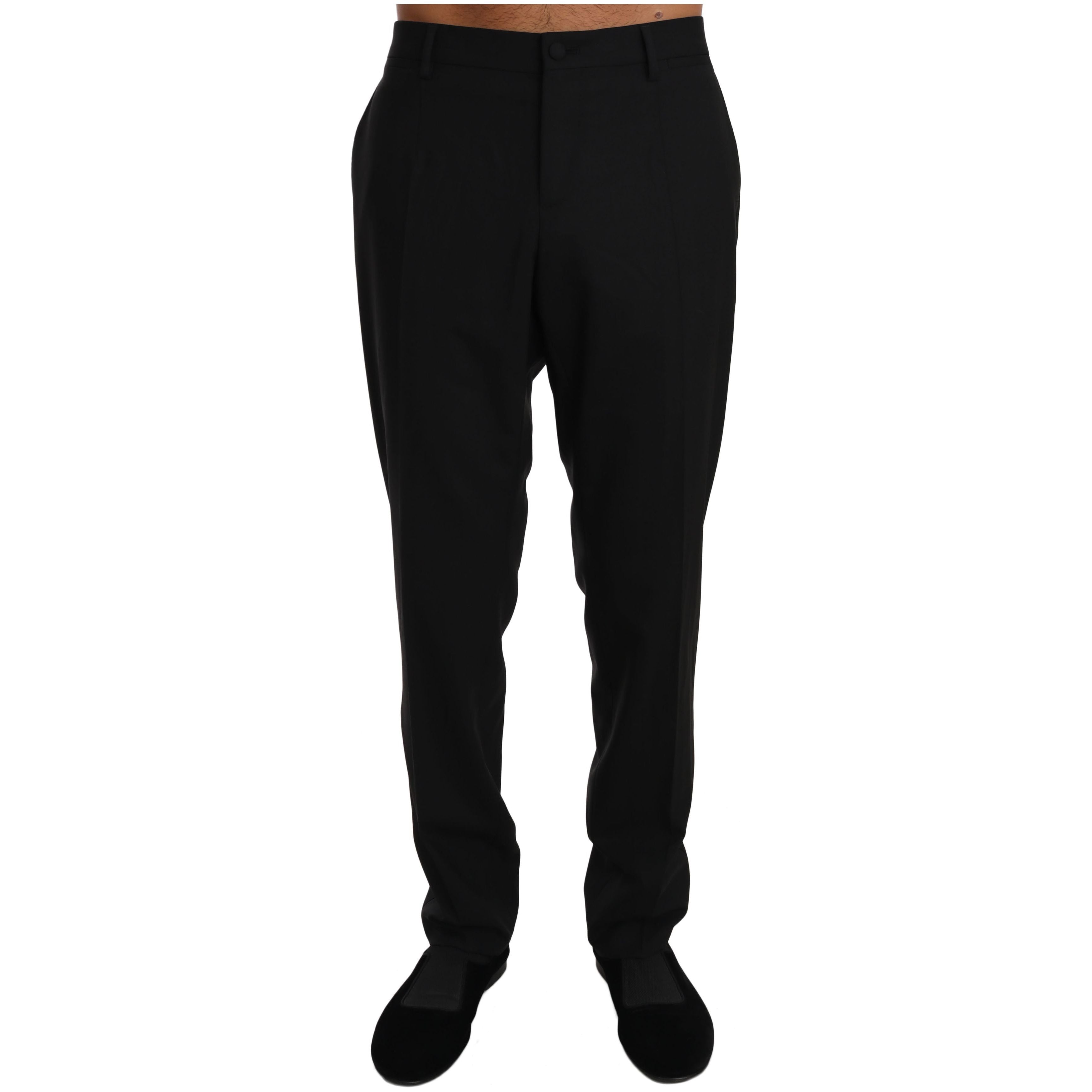 Dolce & Gabbana Black Wool Blend Formal Trousers Luxe