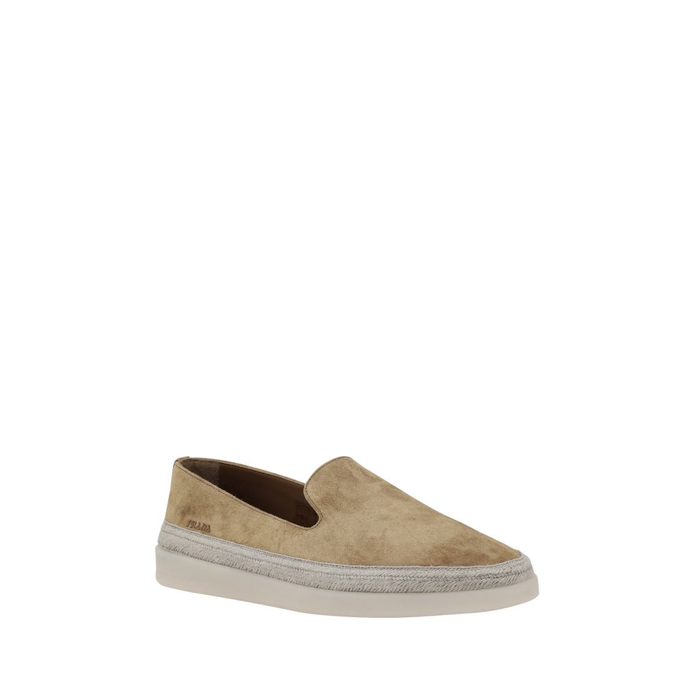 Prada Navy Suede Loafers - Timeless Elegance for Every Occasion