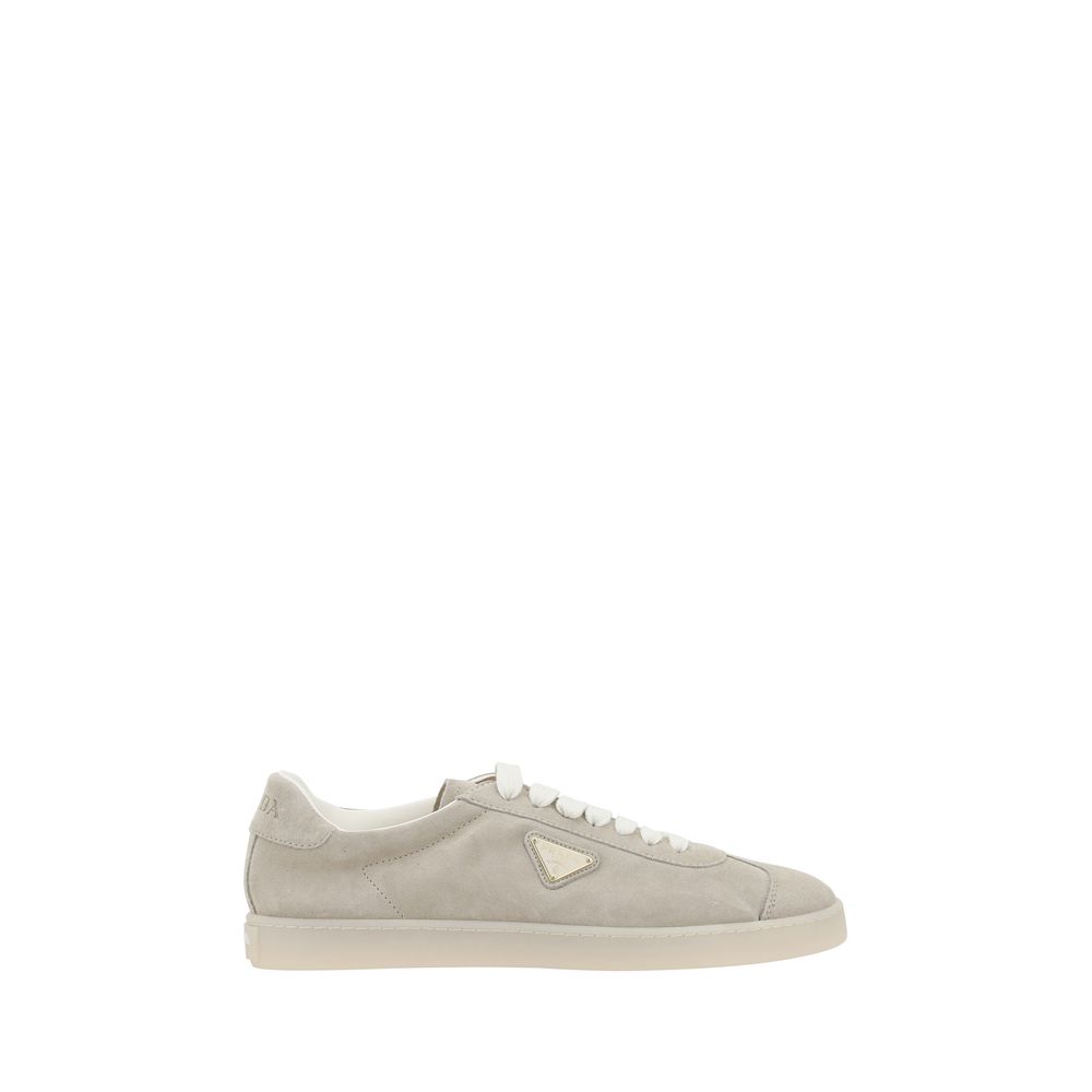 Prada Beige Suede Sneakers: Effortless Luxury Footwear Experience