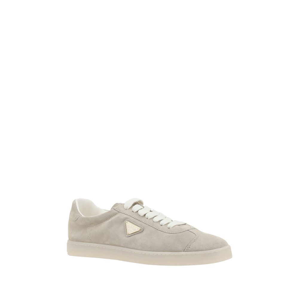 Prada Beige Suede Sneakers: Effortless Luxury Footwear Experience