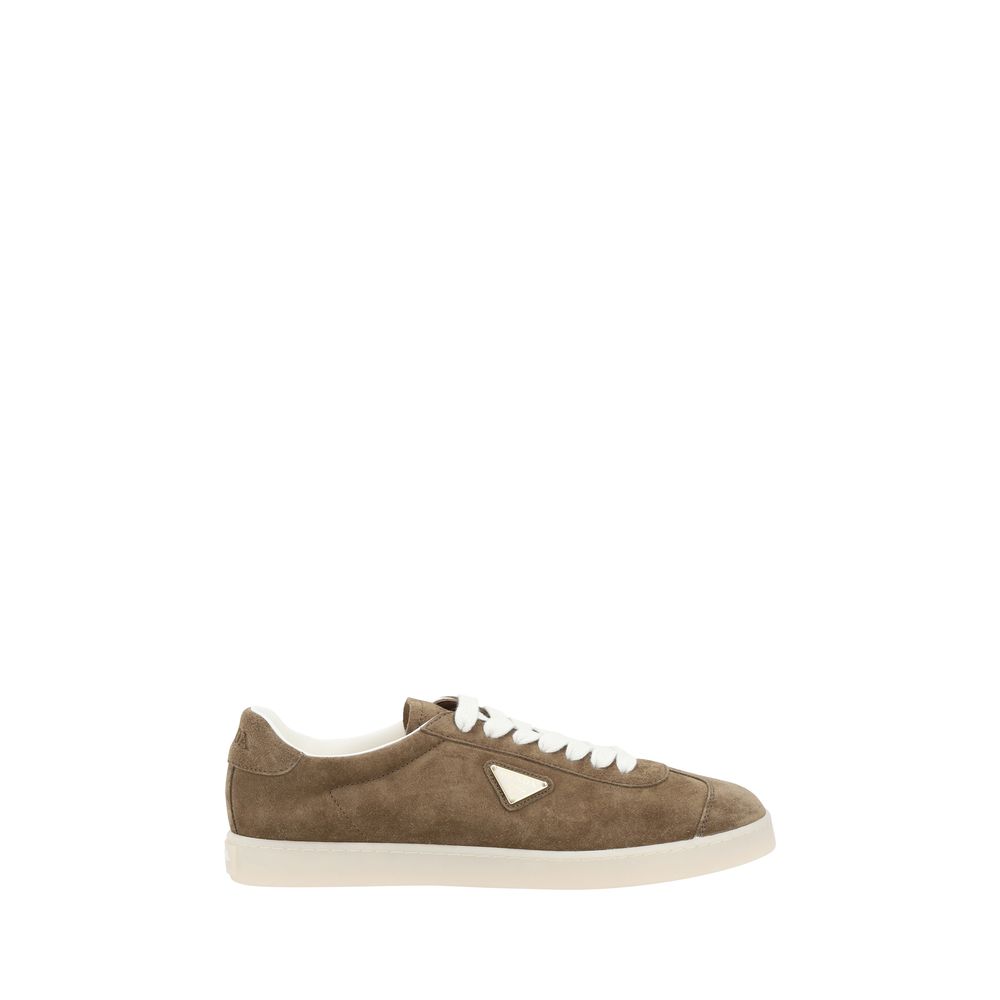 Prada Grey Suede Sneakers for Effortless Luxury Style