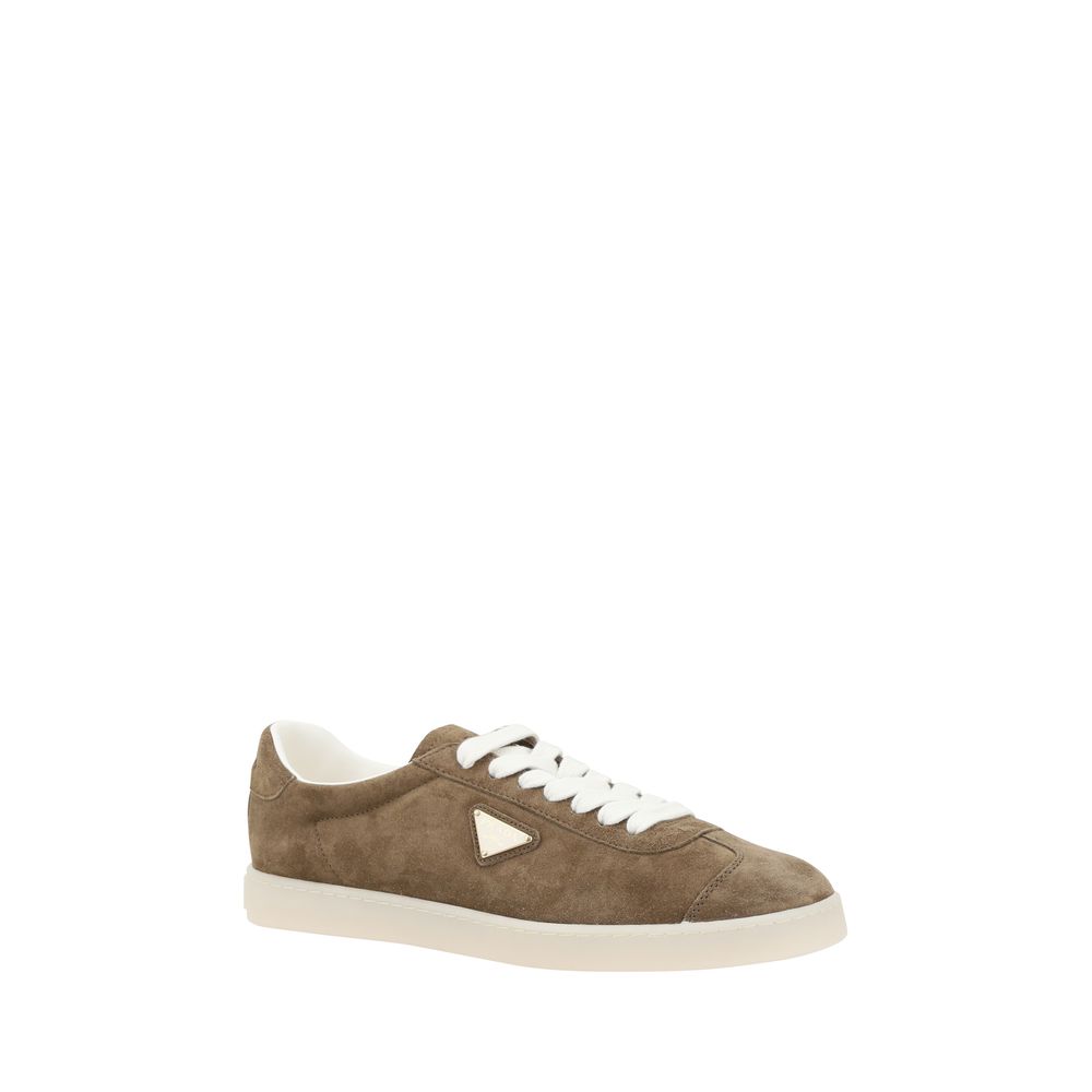 Prada Grey Suede Sneakers for Effortless Luxury Style