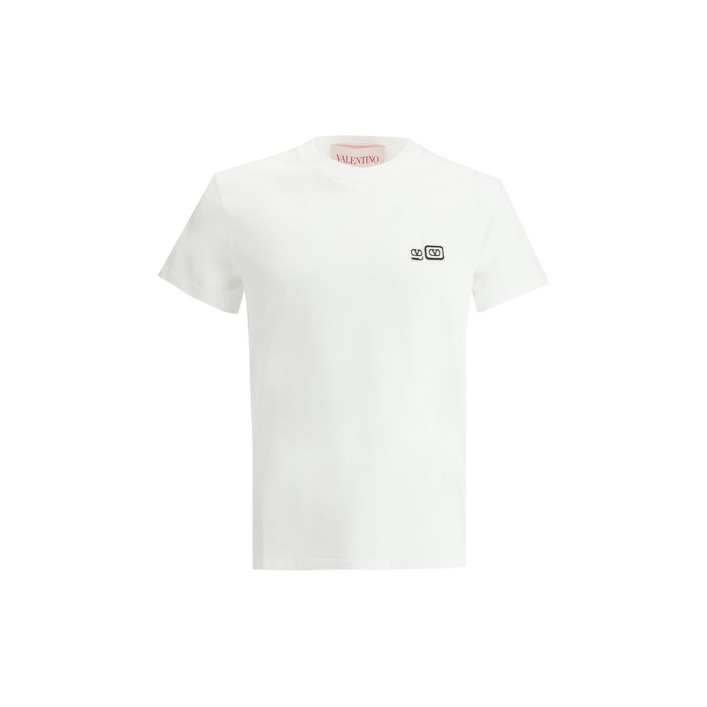 Valentino White Luxe Cotton T-Shirt with Iconic Design