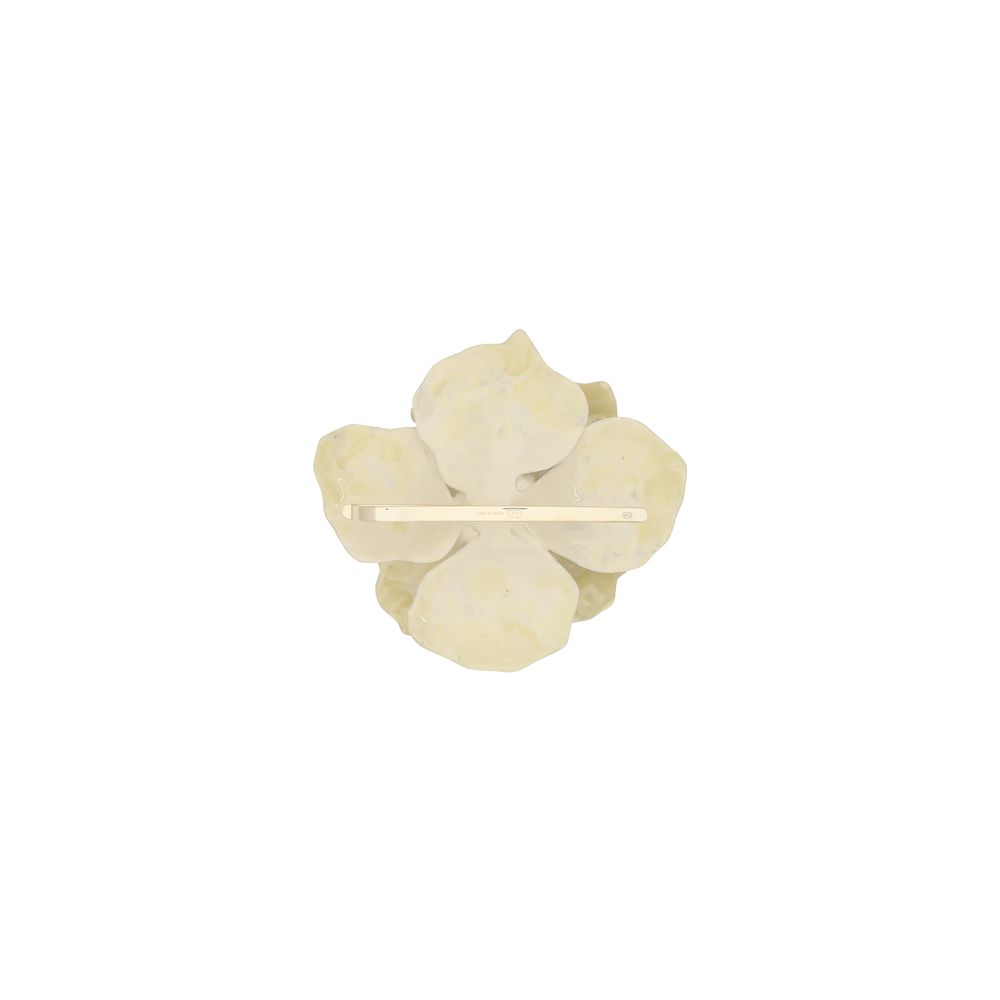Valentino Gold Metal Fleur Lumineuse Brooch for Elegant Styling