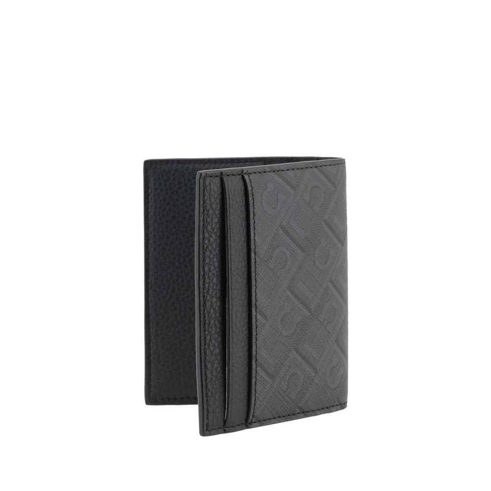 Ferragamo Black Exquisite Grained Leather Card Holder
