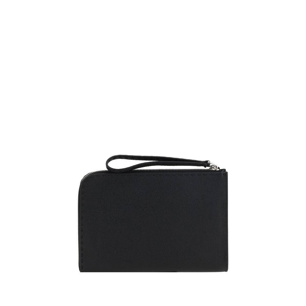 Fendi Black Grained Leather Clutch Bag in Luxurious Elegance