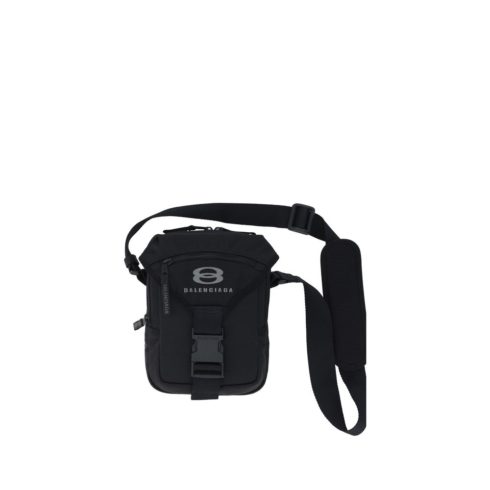 Balenciaga Black Leather Unity Shoulder Bag in Iconic Monogram Design
