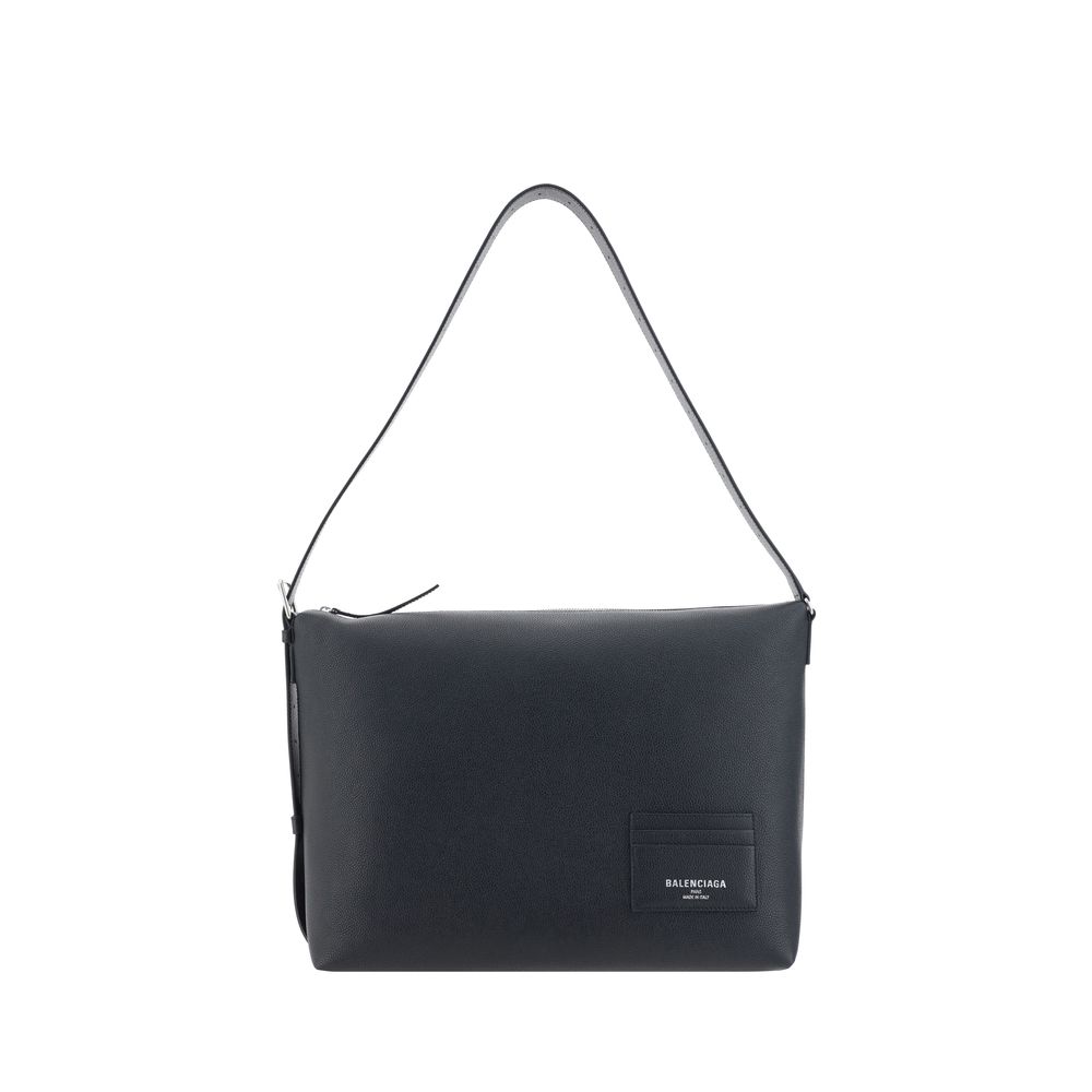 Balenciaga Black Premium Grained Leather Shoulder Bag