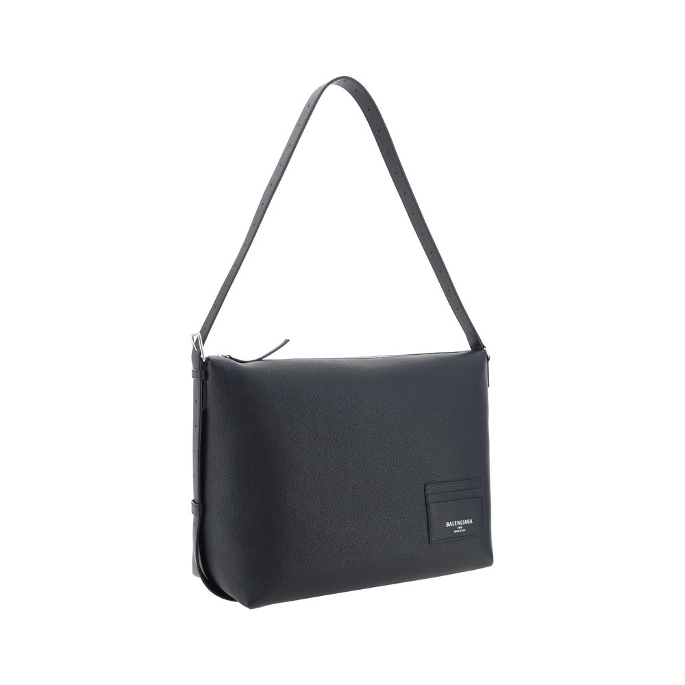 Balenciaga Black Premium Grained Leather Shoulder Bag