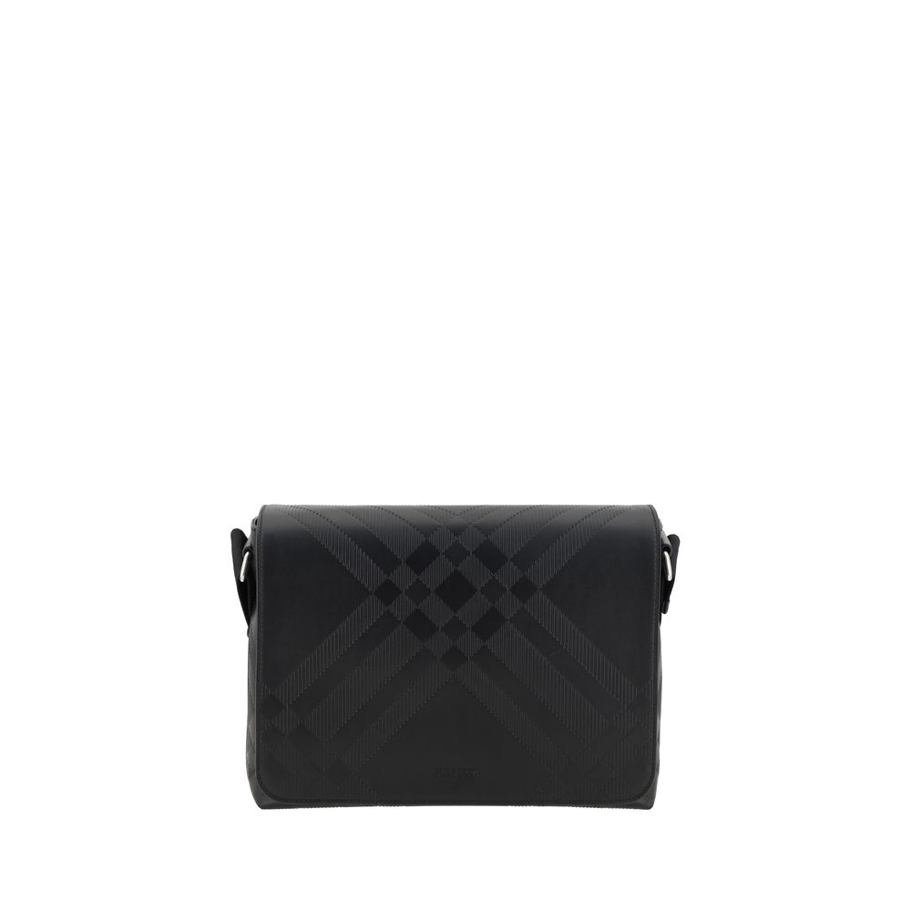 Burberry Beige Leather Messenger Shoulder Bag with Iconic Elegance