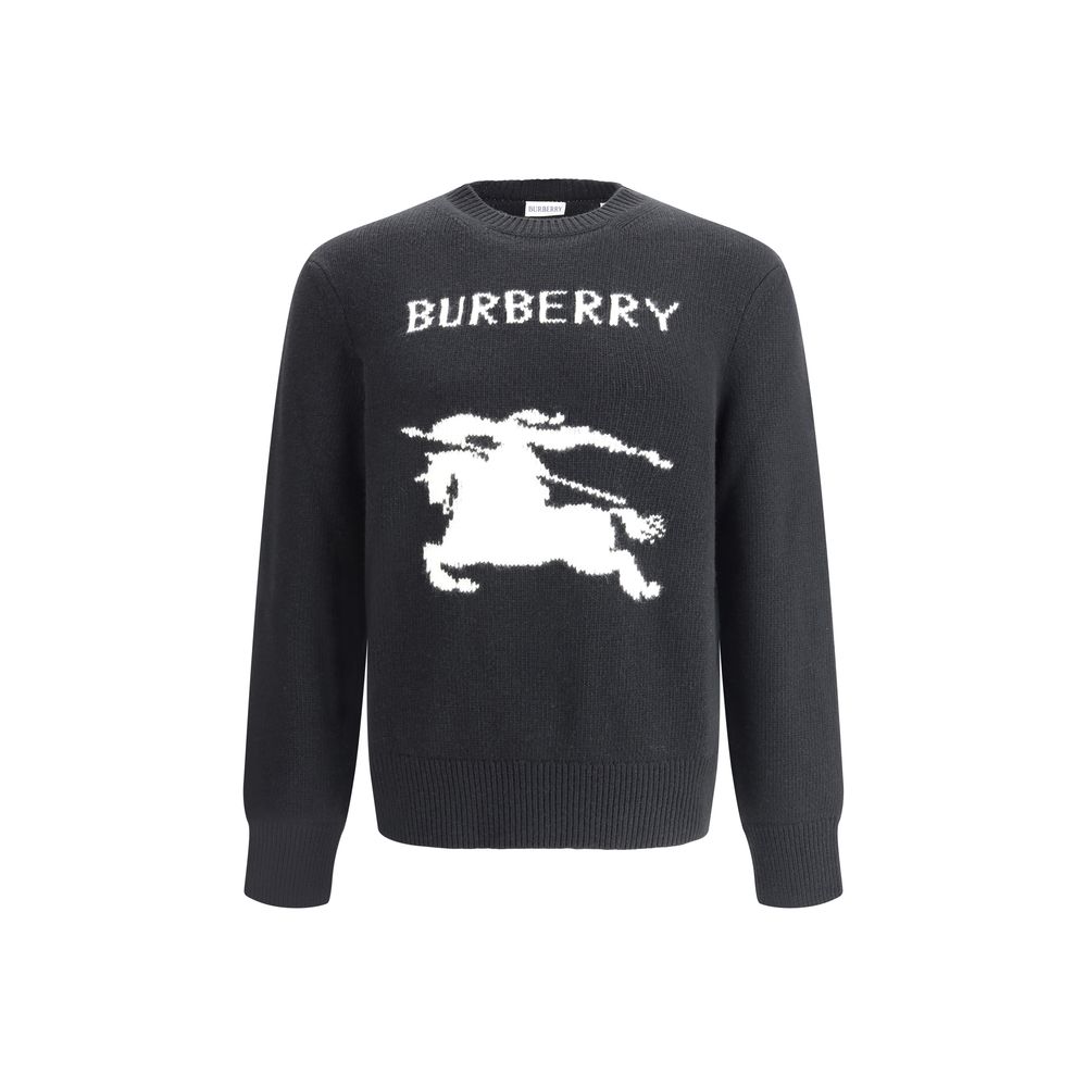 Burberry Beige Luxurious Wool Equestrian Knight Logo Sweater