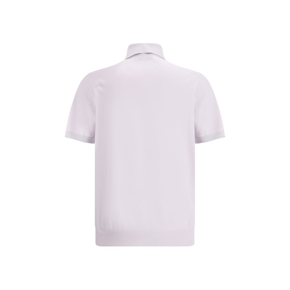 Brunello Cucinelli Grey Exquisite Cotton Polo Shirt