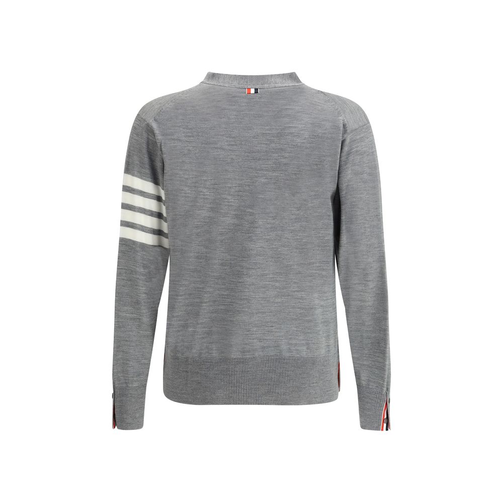 Thom Browne Grey Premium Fleece Wool Cardigan