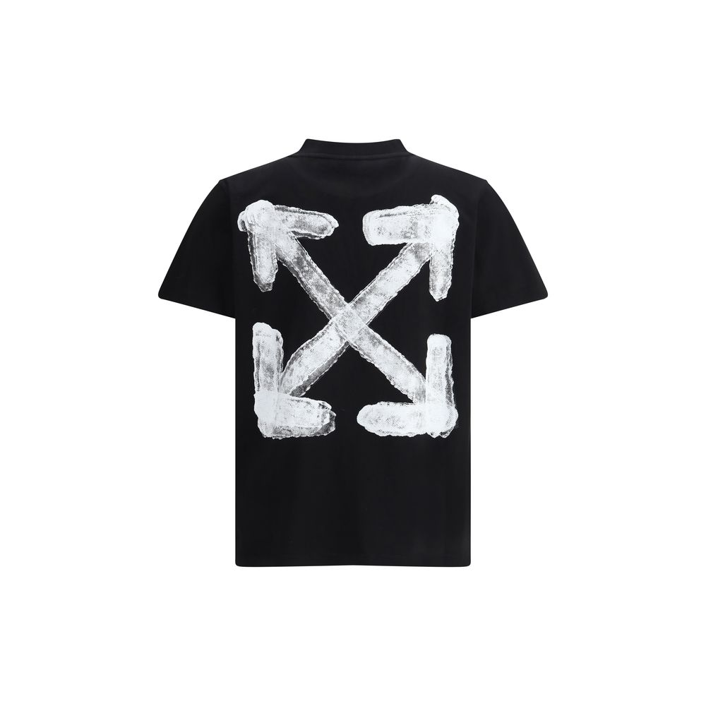 Off-White Black Cotton T-Shirt for Elevated Casual Style
