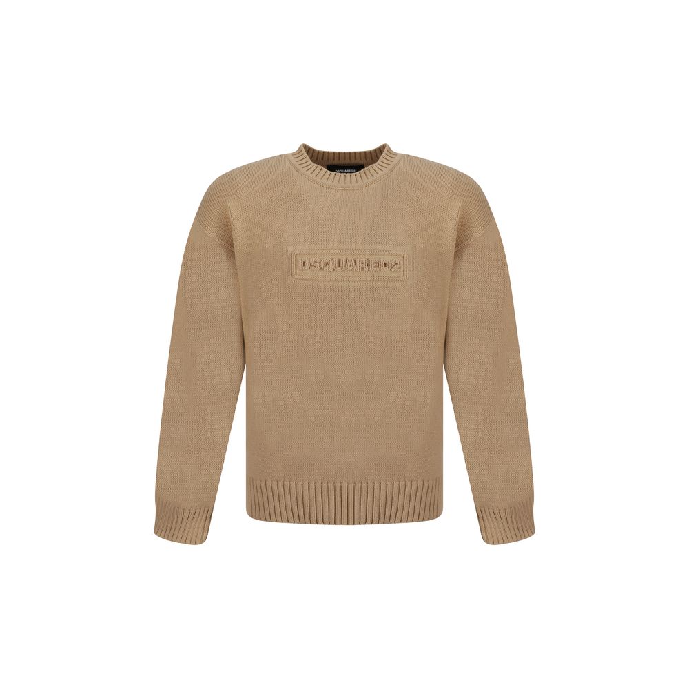 Dsquared² Grey Luxurious Cotton Sweater with Iconic Logo