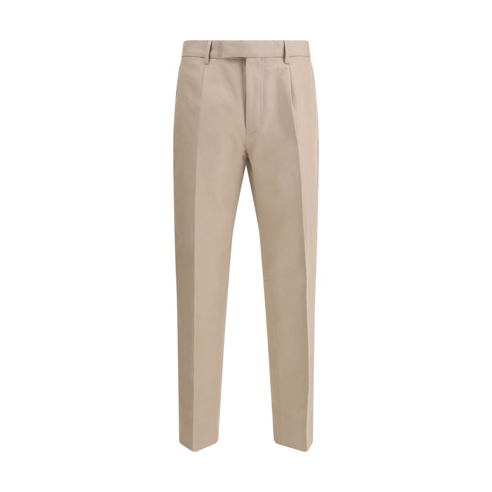 ZEGNA Beige Cotton Chino Pants - Timeless Elegance Redefined