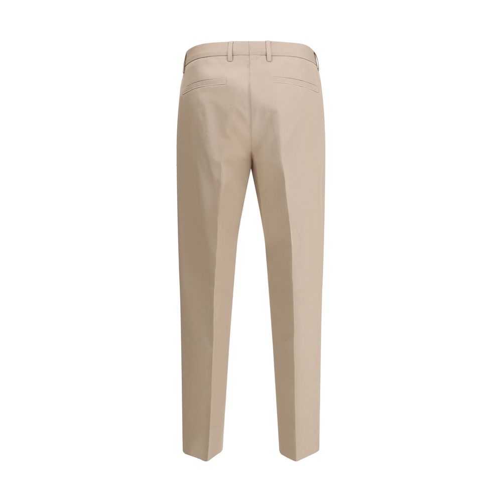 ZEGNA Beige Cotton Chino Pants - Timeless Elegance Redefined