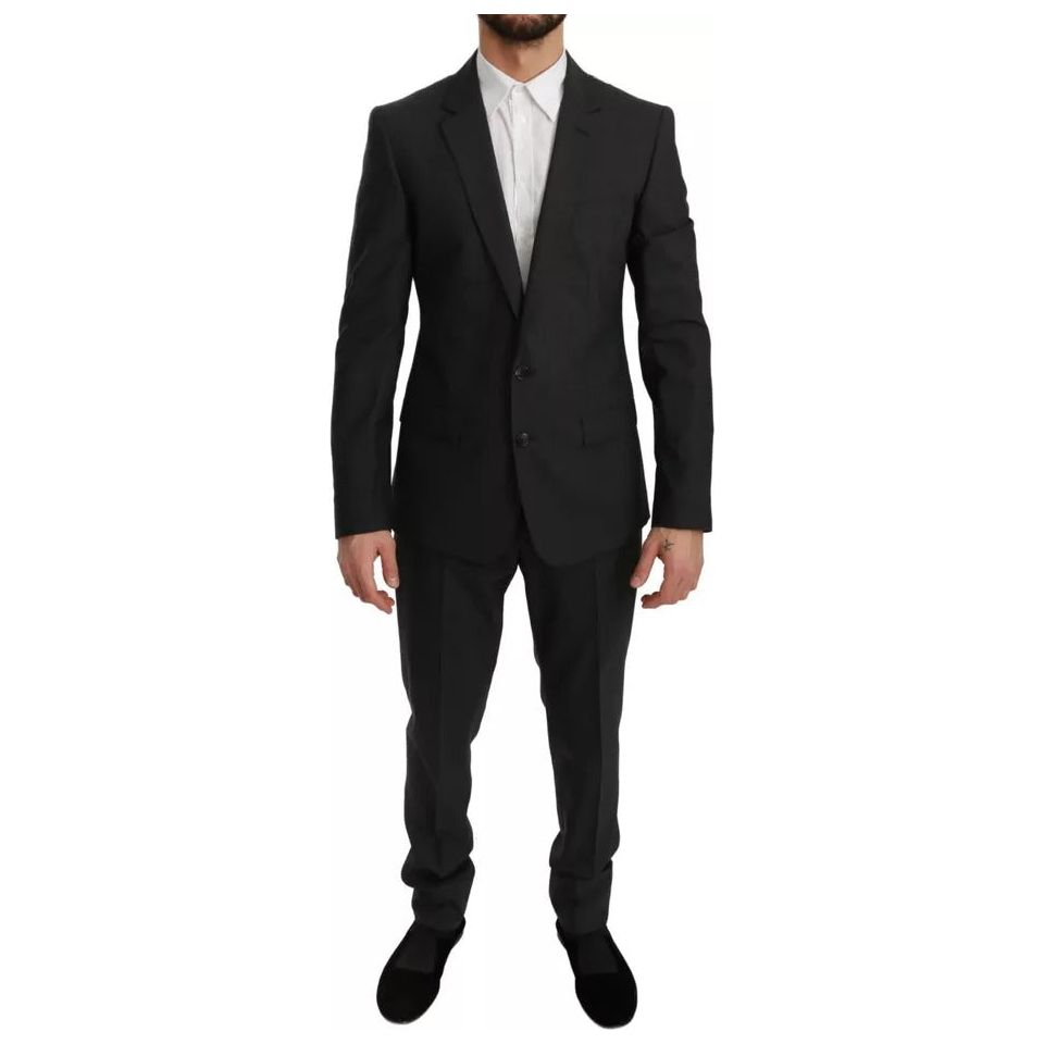 Dolce & Gabbana Gray Wool Slim Fit 2 Piece MARTINI Suit
