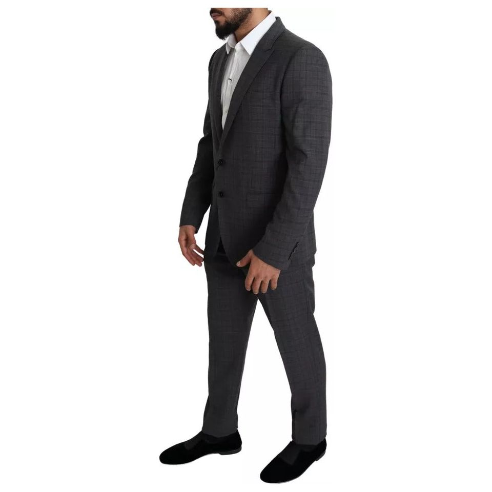 Dolce & Gabbana Gray Wool Formal 2 Piece MARTINI Suit
