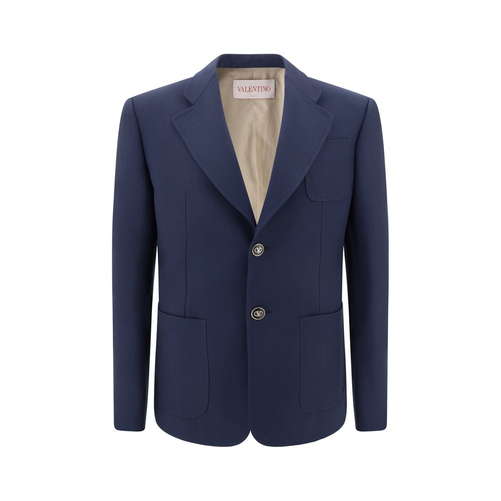 Valentino Red Virgin Wool Blazer Jacket - Timeless Elegance Redefined