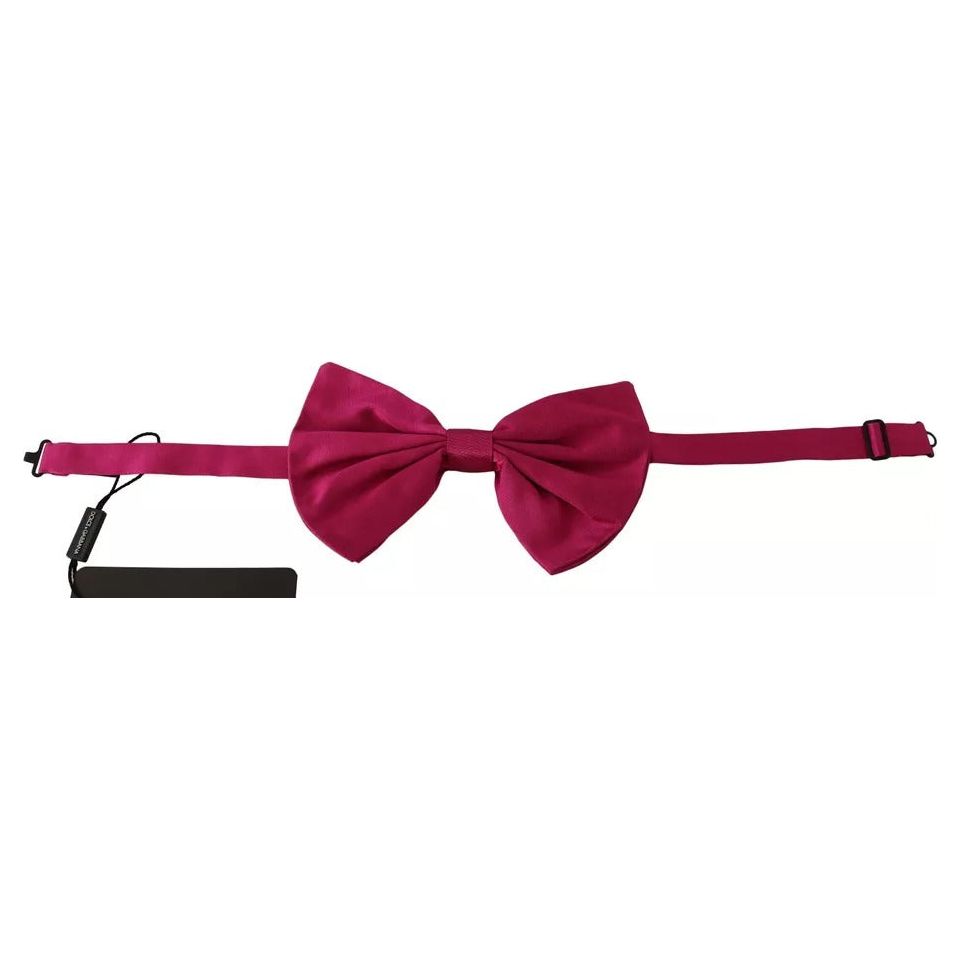 Dolce & Gabbana Pink Silk Adjustable Neck Bow Tie