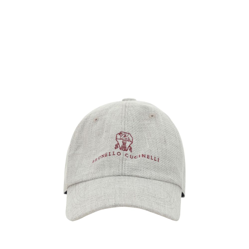 Brunello Cucinelli Grey Cotton Baseball Hat - Timeless Elegance
