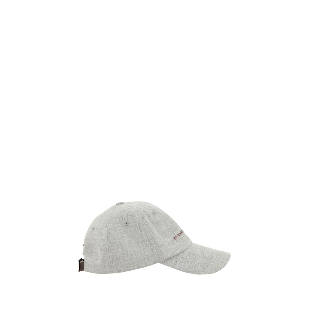 Brunello Cucinelli Grey Cotton Baseball Hat - Timeless Elegance