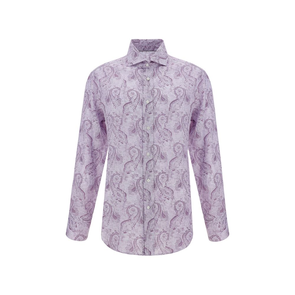 Brunello Cucinelli Navy Linen Shirt for Effortless Elegance