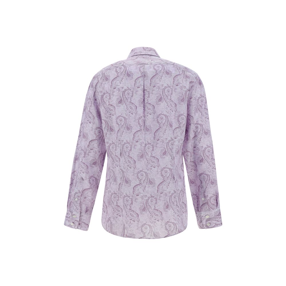 Brunello Cucinelli Navy Linen Shirt for Effortless Elegance