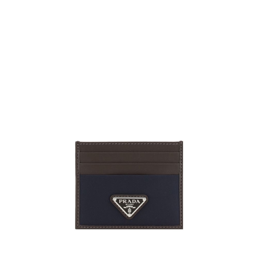 Prada Black Premium Leather Card Holder with Iconic Detail